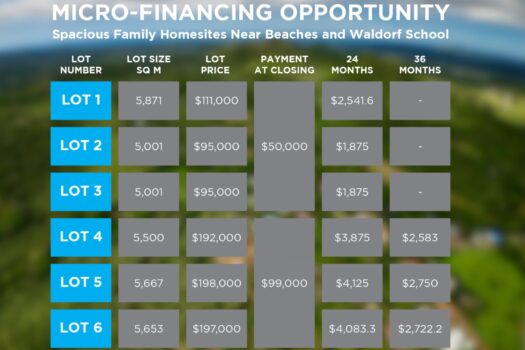 Spacious Family Homesites Near Beaches and Waldorf School